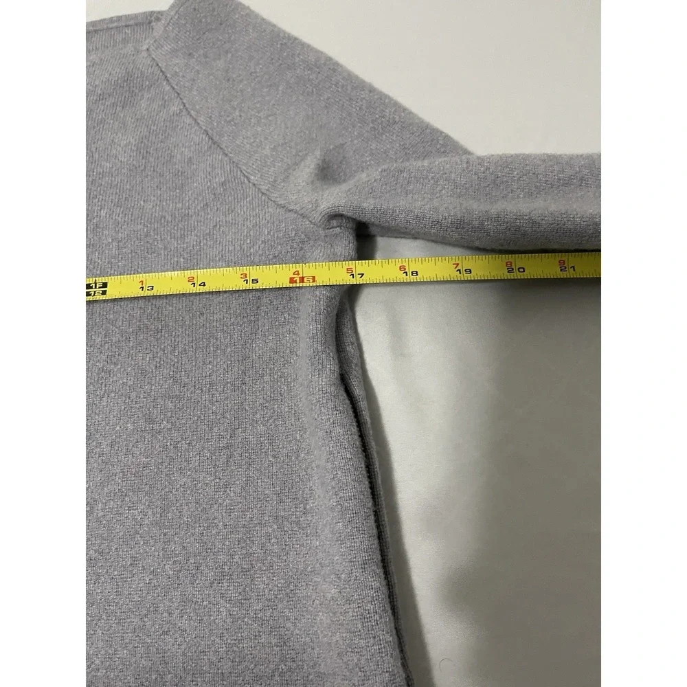 Tory Burch Women's M Rylie Sweater Tunic Gray Side‎ Zip Merino Wool 3/4 Sleeve